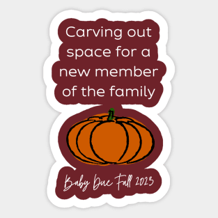 Pumpkin baby announcement (white Fall) Sticker